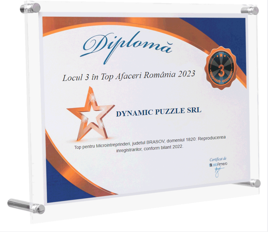 3rd place in Top Business Romania 2023 - Top for Microenterprises, BRASOV county, domain 1820