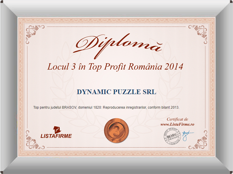 3rd place in Top Profit Romania 2014 - Top for BRASOV county, domain 1820