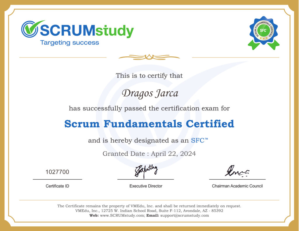 Scrum Fundamentals Certified