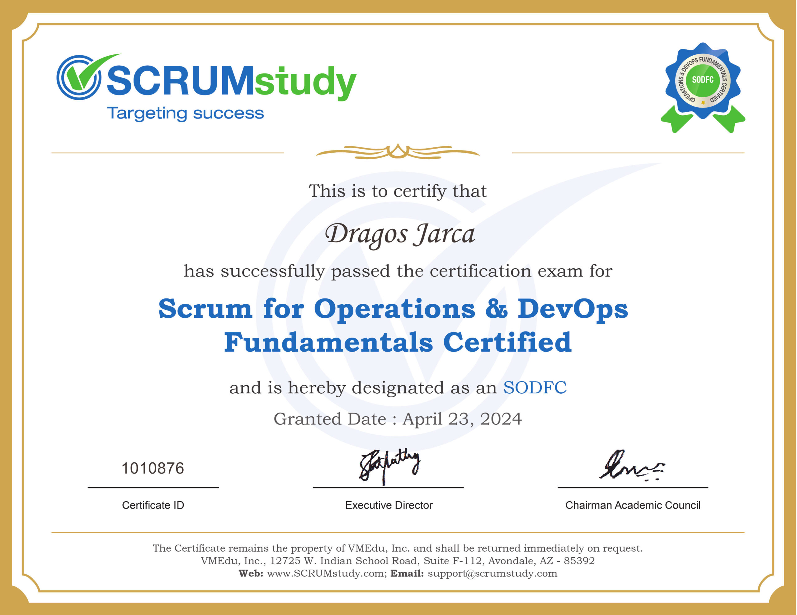 Scrum for Operations and DevOps Fundamentals Certified